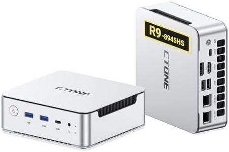 CTONE AM23 Mini PC Gaming АМD Ryzen 9 8945HS (8C/16T), 32 Go DDR5 2 to SSD PCIe 4.0, Mini Ordinateur de Bureau avec Radeon 780M, Windows 11 Pro | Affichage Quadruple 8K | Double USB4 | Double 2.5 GbE