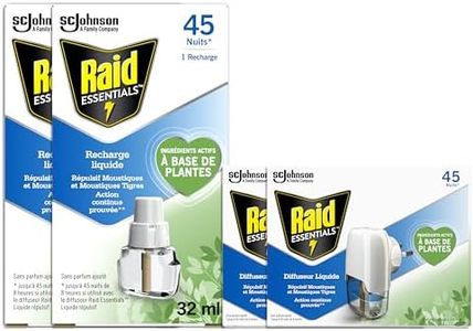 Raid Essentials® Diffuseur Electrique Liquide - Répulsifs Anti-Moustiques et Moustiques Tigres 180 Nuits – 2 Diffuseurs + 4 Recharges 4x32ml