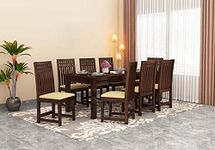 Solid Wood Dining Table 8 Seater with Chair | Dining Room Furniture | Dining Table 8 Seater Set Wooden | Dining Table Set | Sheesham Wood | Finish Walnut