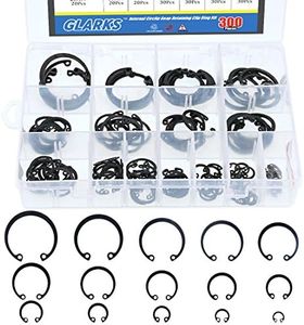 Glarks 300Pcs 15 Size Metric Internal Circlips Snap Retaining Ring Assortment Kit, Black Alloy Steel