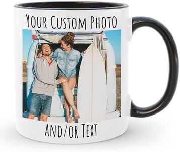 HomeBee Personalized Coffee Mug | Custom Photo Text or Logo Ceramic Mug | Customized 11 Oz Tea Cup – Unique Gift for Men & Women | Taza Personalizadas Design with Picture and Words | White – Black