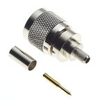 N Male Crimp Type RG58U - N-Type Plug for RG8X RG-8X LMR240, RF Coaxial Adapter Connector Nickel Plated with Gold Pins Machined Brass Construction - Pack of 2