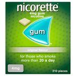 Nicorette 4mg Gum Original Flavour (210 Pieces), Nicotine Gum to Help to Quit Cigarettes for Good, Discreet and Fast-Acting Stop Smoking Aid to Ease Cravings, Chewing Gum