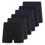 FM London Men's Loose Fit Comfort Boxer Shorts (6-Pack), Dark Assorted, L