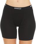 Womens Boxer Briefs - 5 Inch Inseam - 84% Merino Wool - Athletic Anti-Chafe Underwear - Moisture Wicking Under Shorts, Black, Large