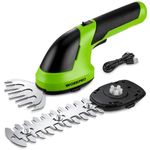 WORKPRO 7.2V 2-in-1 Cordless Grass Shear/Hedge Trimmer, Handheld Shrubbery Trimmer with Charger