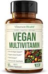 Vegan Multivitamins for Women & Men - Multivitamin & Multimineral Supplements for Energy, Focus and Overall Health. Daily Vegan Vitamins A, C, D, E & B12, Zinc, Calcium, Magnesium & More. 90 Tablets