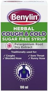 BENYLIN® Herbal Cough & Cold Sugar Free Syrup (1x 100ml), Traditional Herbal Medicine, with Pelargonium Root Dry Extract to Relieve Runny and Blocked Noses, Coughs and Sore Throats