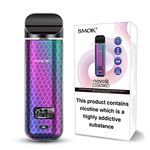 SMOK Novo X Kit: Compact Pod System with 800mAh Battery, Adjustable Wattage, and Refillable 2ml Pod Capacity (Rainbow Cobra) SMOK Vape POD E Cigarette Kit No Nicotine