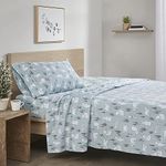 Comfort Spaces Cotton Flannel Breathable Warm Deep Pocket Sheets with Pillow Case Bedding, Twin XL, Blue Polar Bears 4 Piece