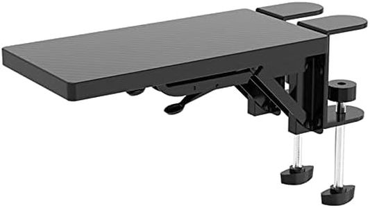 OUGIC Ergonomics Desk Extender Tray, Punch-Free Clamp on, Foldable Keyboard Drawer Tray, Table Mount Armrest Shelf, Computer Elbow Arm Support, 11.8''*5.9''(30cm*15cm)