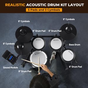 CAHAYA Electric Drum Set Kit – Digital Drums for Beginners