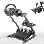 Minneer Foldable Racing Steering Wheel Stand Fit for Logitech G29 G920 G923,Thrustmaster T248 T300 TX,Fanatec Large Panel Drive Gaming Simulator Cockpit(Wheel, Pedals, Handbrake Not Included)