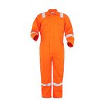 Robustt Orange Boiler Suit |Small, 225 GSM| 100% Cotton Suit with Multiple Pockets | Retardant Industrial Suit | Workwear Suit with Reflective Tape | Unisex Coveralls for Industrial & Protective Use