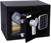 SereneLife Premium Steel Digital Safe Box - 9.1" x 6.7" x 6.7" | Secure Storage for Cash, Firearms, Jewelry & More | Great For Hotels, Cabinets & Home Use | Electronic & Mechanical Access - 2 Keys