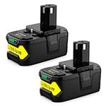 Powilling 2 Packs Battery for Ryobi 18 Volt 6000mAh High Capacity Lithium Battery for Ryobi ONE+ P102 P103 P104 P105 P107 P109 P122 Cordless Power Tools