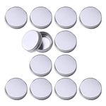 ZHIYE Aluminium Screw Pots, 12 pieces 15ml Tin Balm, Cosmetic Make Up Jar Round Cream Containers, Silver Color