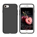 DUEDUE for iPhone SE 2022 Case, iPhone SE 2020/8/7 Case, Liquid Silicone Soft Gel Rubber Slim Cover with Microfiber Cloth Lining Cushion Full Protective Phone Case for iPhone 7/8/SE2/SE3,Black