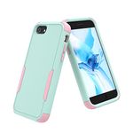 Kstyle iPhone 7 case, iPhone 8 case, iPhone SE 2020 Case, 3-in-1 Silicone Bumper Heavy Duty Shockproof Full Body Sturdy Protection Phone Case Cover for iPhone 7/8/ 2020SE 4.7 inch (Light Green)