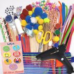 INDIKONB 17 In 1 Art And Craft Kit For Girls And Boys With Crafts Supplies Set All Craft Materials Items For Kids Diy For All Ages 8-10,Age 9-12,Age 12-16 Old|Glue Gun + New Art Kit # 1|,Multicolor