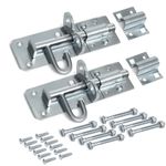 Brenton Bolt Door Lock - 2 Pack 100mm (4”) Sliding Padbolt with Zinc Plated Galvanised Finish - Gate Bolts for Wooden Gates, Garden Shed, Wooden Shed, Garage Door Lock | Strong Anti Rust Gate Lock