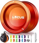 MAGICYOYO V6 LOCUS Responsive Yoyo for Kids, Professional Yoyo for Adults, Dual Purpose Yo-Yo, Unresponsive Yoyo for Advanced Player, Bonus Removal Bearing Tool, Bag, 5 Strings (Golden Red Gradient)