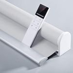 TIPIACE Rechargeable or Hard-Wired Motorized Blinds Full Blackout Thick Waterproof Fabric Roller Shade Compatible Alexa Google via Hub （Pure White）