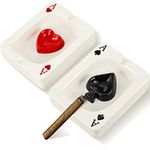 2 Pcs Cool Ashtray Creative Poker Ceramic Cigarette Ashtray Cool Ashtrays for Stoners Ceramic Poker A Ashtray Cool Ceramic Cigarette Ashtrays for Home Office Stoner Room Decor Men Women Gift