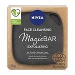 NIVEA MagicBAR Exfoliating Charcoal Face Cleansing Bar (75g), Active Charcoal Face Cleanser, Plastic-Free Facial Cleansing Bar, Facial Cleanser for a Soft-Skin Feel