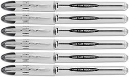 Uni-Ball Vision Elite Stick Roller Ball Pens, Bold Point, Black Ink, 6 Pens