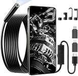 Endoscope Inspection Camera, Snake Borescope Camera 1080P with 8 LED Lights, IP67 Waterproof Pipe Drain Camera Compatible for Android and iOS Smartphone (16.5 FT/5M)