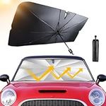 Car Windscreen Cover, Car Windshield Sun Shade Umbrella, 360° Rotation Foldable Front Windscreen Sun Shade Protector for Cars Trucks SUVs(140 x 78 cm)