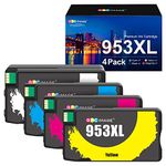GPC Image Remanufactured Ink Cartridges Replacement for HP 953 XL 953XL Compatible with Officejet Pro 7720 7730 7740 8210 8218 8710 8715 8720 8725 8728 8730 8740 (Black Cyan Magenta Yellow, 4-Pack)