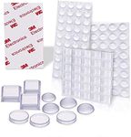 Uni-fine 3 Sizes Clear Rubber Feet, Bumper Pads Adhesive Rubber Feet, Cabinet Door Bumpers - Round, Hemispherical, Square Noise-Dampening Bumpers for Door Drawers Notebook Glass Non Slip (122Pcs)