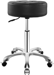 Rolling Adjustable Stool for Work Medical Tattoo Salon Office,Heavy Duty Esthetician Hydraulic Chair Stool with Wheels (Black)