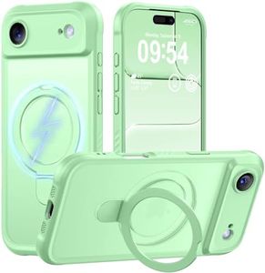 MOCCA Design for iPhone Air Case, Compatible with Magsafe [Premium Invisible Magnetic Ring Stand] [Military Drop Protection] Full Camera Guard Translucent Matte Slim Phone Cover 6.5",Matcha Green
