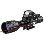 MidTen 4-16x50 AO Tactical Rifle Scope Dual Illuminated Optics & Illuminated Reflex Sight 4 Holographic Reticle Red/Green Dot Sight & IIIA/3MW Laser Sight