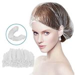 50 Pcs Disposable Shower Caps, Bath Caps Large Thick Clear Plastic Elastic Hair Shower Caps for Women Travel Spa Hotel and Girls Home Use Hair Salon (50 PCS 19.7IN)