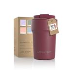 LARS NYSØM Thermo Coffee Mug-to-go 13oz | BPA-Free Travel Mug 0.38 Liter with Insulation | Leak Proof Stainless Steel Thermal Mug for Coffee and Tea on The Go | Tea Mug (Berry Red, 380ml)