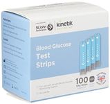 Kinetik Wellbeing Blood Glucose Test Strips, Pack of 100 - Compatible with Kinetik Monitor AG-607 - Home Diabetic Glucose Strips Used by the NHS - For Glucose Level Monitors & Diabetes Management