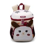 Kiditos Toddler Backpack, I am QQ Doggy, Children Preschool Nursery Travel Bag with Safety Features for Baby Boys & Girls, Age 2 to 6 Years, White