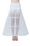 BEAUTELICATE A-line Full Gown Floor-Length Bridal Dress Gown Slip Petticoat, White - 3 Hoops - Soft Tulle, XX-Large