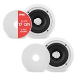 Pyle PDIC60 Home Ceiling Speaker System Wall Mount Speakers Pair of 2-Way Midbass Woofer Speaker - White,6.5 Inch