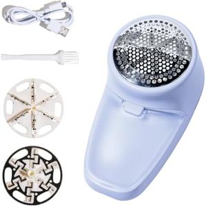 Nori Trim Fabric Shaver - Lint Remover for Clothes & Furniture Couch Pilling - Sweater Pill Remover - Clothes Shaver with 6 Precision Blades - Wireless and Rechargeable - Blue
