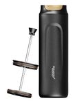 Heemburg Travel French Press 430 ml Double Wall Insulated Stainless Steel | Leak-Proof Portable Coffee Maker To Go
