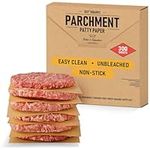 Hamburger Patty Paper Squares 5"x5", 300Pcs Parchment Paper Sheets | Silicone Coated & Unbleached – Pastry Paper Ideal for Baking, Wrapping, Freezing, Non-Toxic Oven Friendly by Baker’s Signature