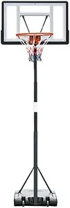 HOMCOM Panier de Basket extérieur avec Poteau Panneau, Base de lestage sur roulettes Hauteur réglable 2,55-3,05 m (Panier) Usage intérieur extérieur Noir Blanc