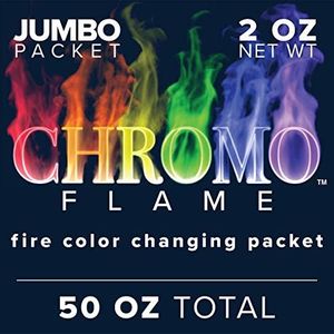 CHROMO FLAME Fire Color Changing Packets for Fire Pit, Campfire, Bonfire, Outdoor Fireplace | Mystic, Colorful, Magic, Rainbow Flames | 50 oz Total, 25-2 oz Jumbo Packets