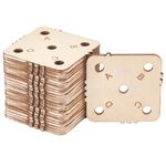 BENECREAT 24 Pcs Square Weaving Card, 46.5x46.5mm 5 Holes Loom Cards Handmade Weaving Tools for Loom Weaving Supplies Tablet Weaving Loom Weaving Supplies, Hole: 5mm