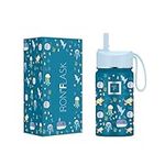 IRON °FLASK Kids Water Bottle - Straw Lid, 20 Name Stickers, Vacuum Insulated Stainless Steel, Double Walled Tumbler Travel Cup, Thermos Mug - Ocean Amigos, 14 Oz